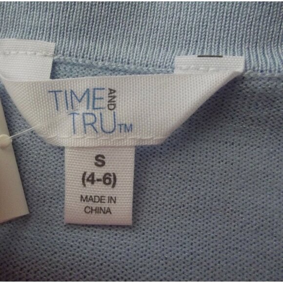 Time and Tru Cardigan Sweater Womens Size Small Light Blue Button lightweight - Picture 3 of 11